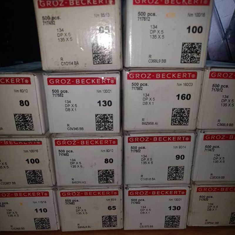 1 Box jarum groz beckert DP x 5 isi 500 batang(50keping)