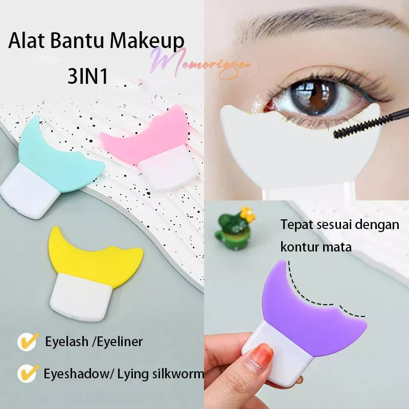 ASK - Silikon Aplikator Maskara Serbaguna 3 in 1 Alat Bantu Makeup Eyeliner / Mascara / Eyeshadow
