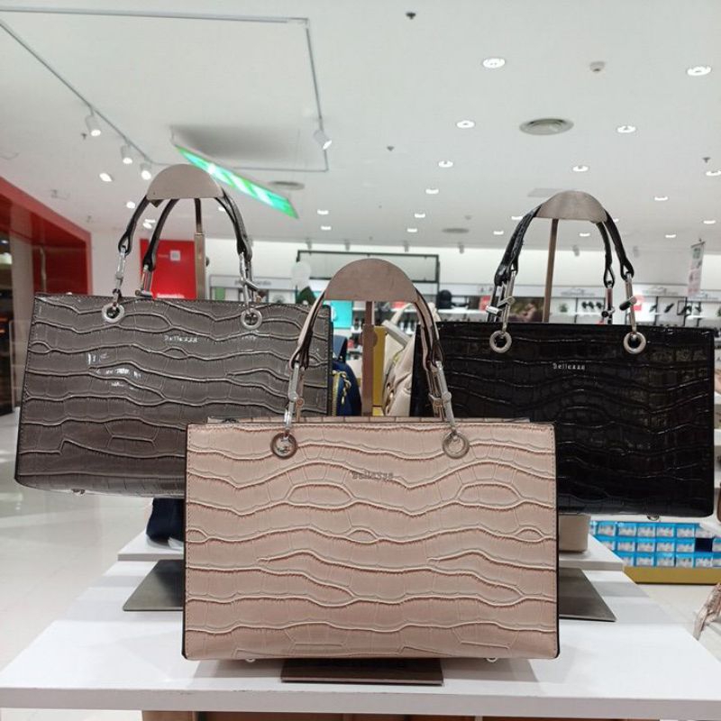 Hand Bag Croco Glosy Bellezza 202309 Fashion Original Counter Store - Tas Wanita Jinjing Selempang H