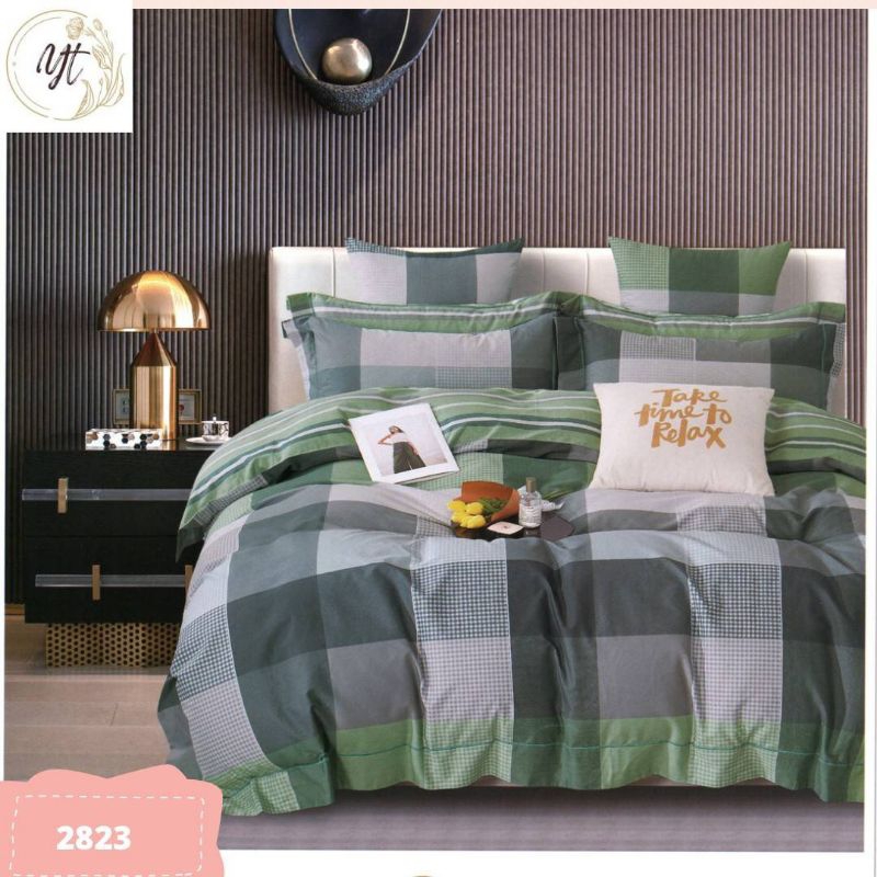 BCset Katun Jepang uk180t30/frame dan Sprei set Rempel katun Esra uk180t30