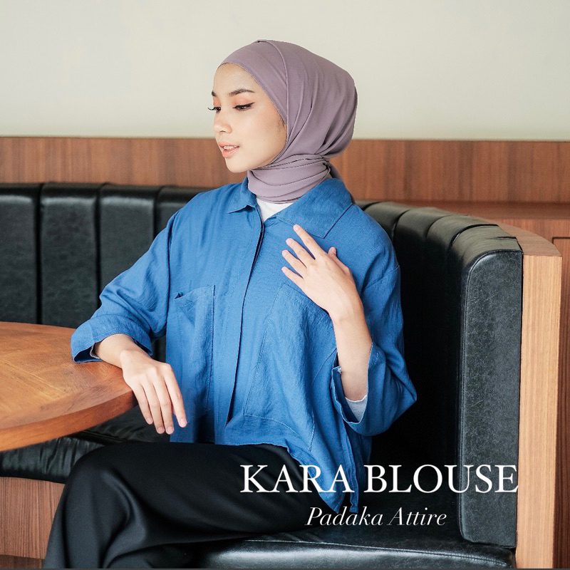 Blouse Crop Top Kara - Kemeja Oversize Polos Crop Wanita atasan baju