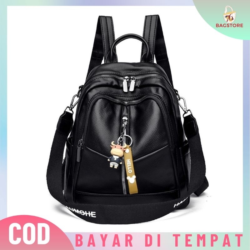 [IMPORT] T8518 - RANSEL WANITA FASHION IMPORT MULTIFUNGSI - BISA SELEMPANG - 76BAGSTORE