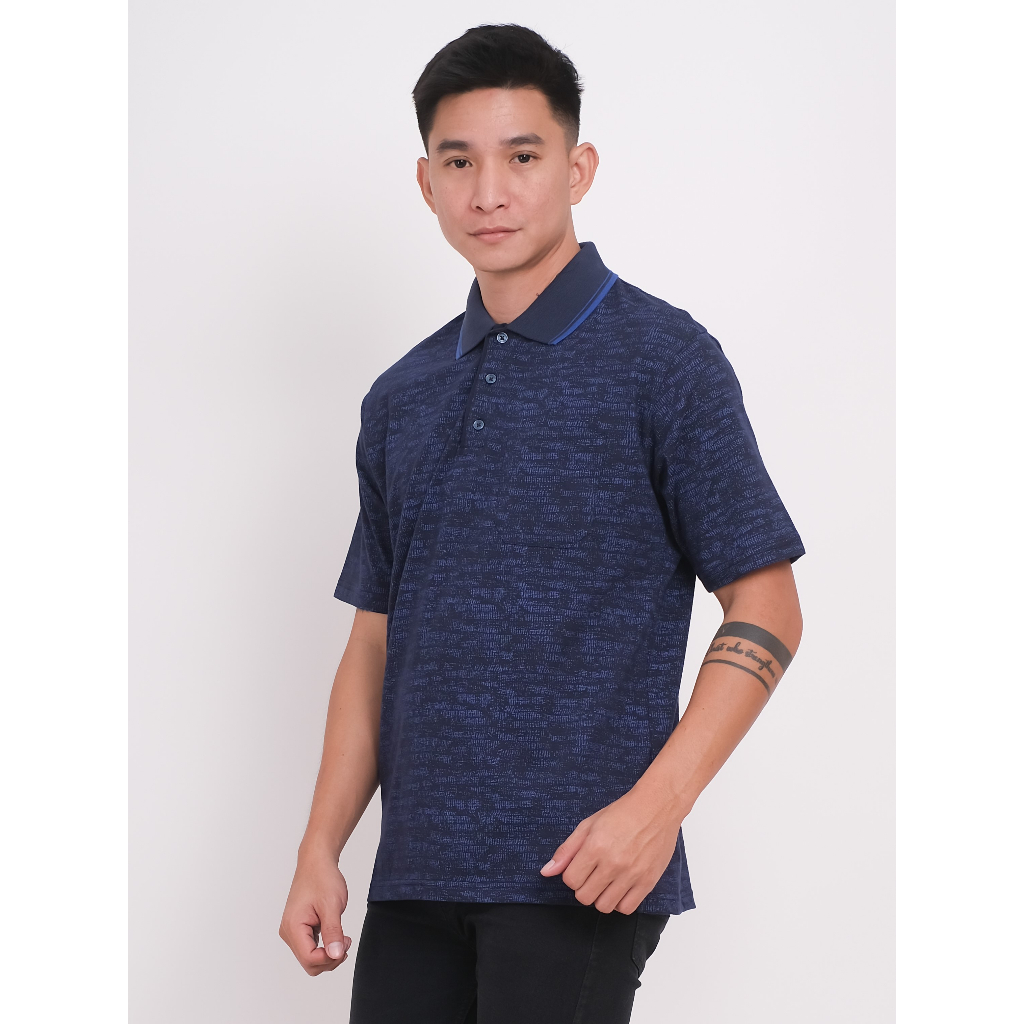 Andre Michel Polo Shirt Lengan Pendek Navy / Putih / Cokelat 3409