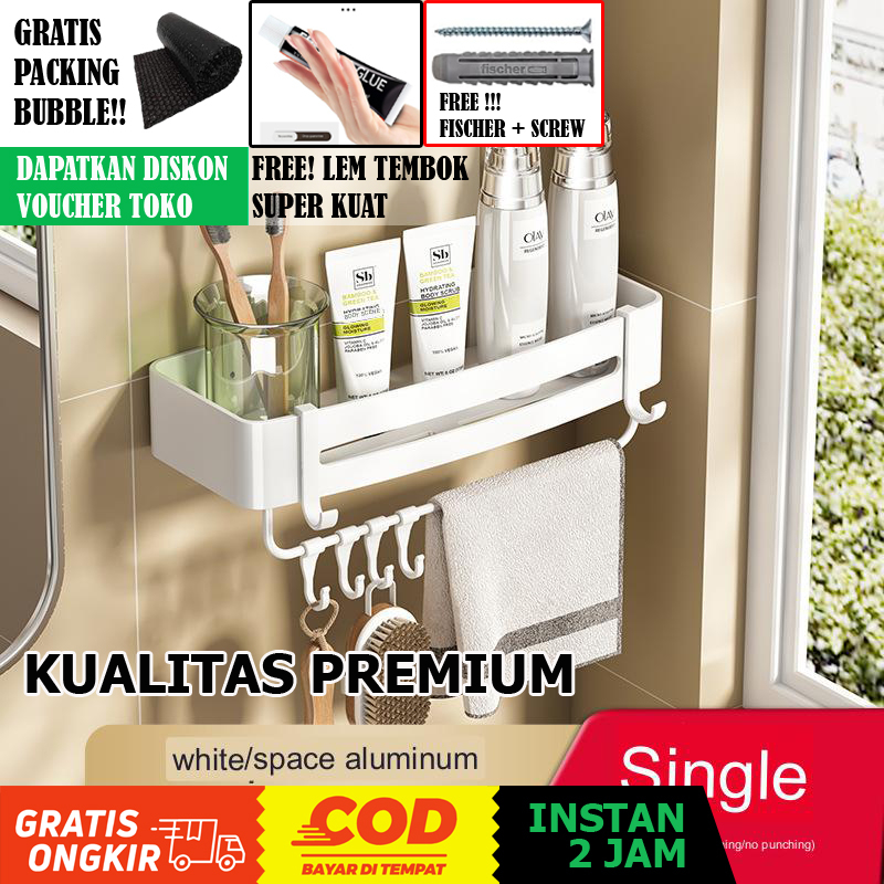 RAK KAMAR MANDI PREMIUM RAK DINDING KAMAR MANDI TEMPAT SABUN CUCI MUKA GANTUNGAN MINI ALUMINIUM