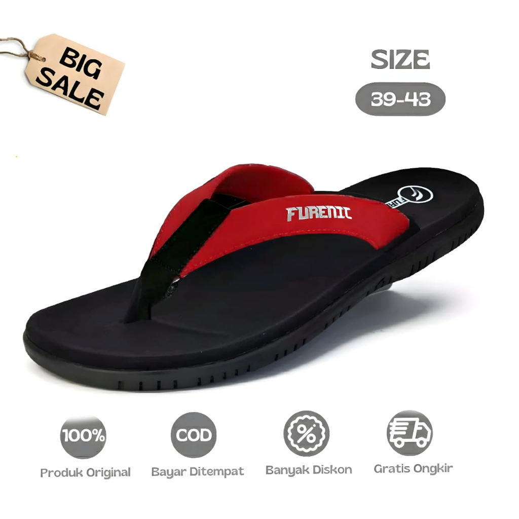 Sandal Pria Jepit Distro dewasa Sendal Japit Cowok Kekinian Original Furenic