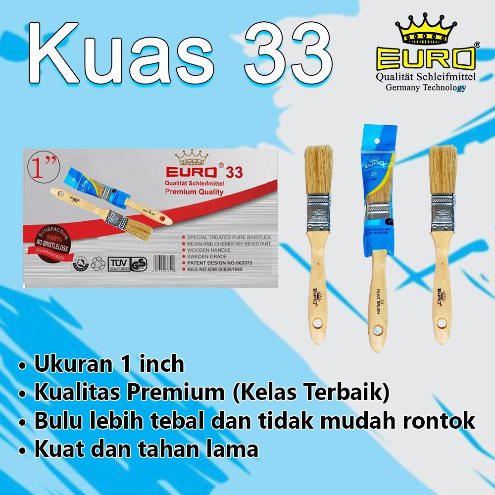 Kuas cat - kuas tangan - Euro 33 - Kuas Berkualitas