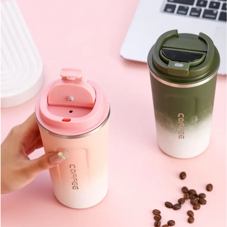 Termos Kopi Travel Mug Anti Tumpah / Termos Suhu Indikator Digital