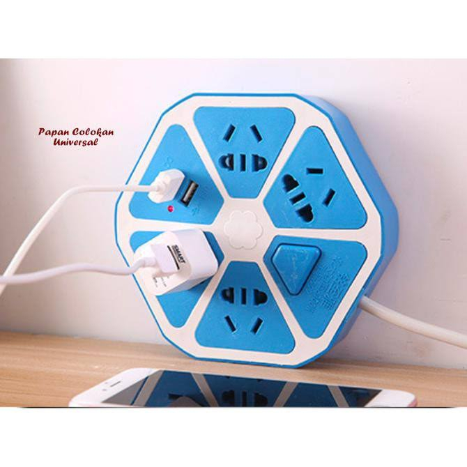 COLOKAN USB Stop Kontak USB Hexagon Socket Vanstar/4 USB Colokan Listrik Smart Power