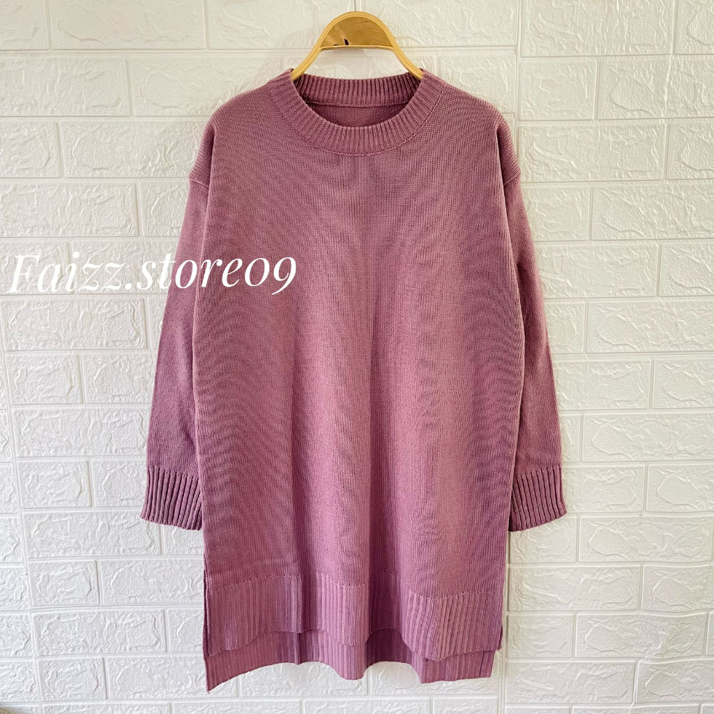 Eila Atasan Rajut Oversize Dress Kalong Wanita