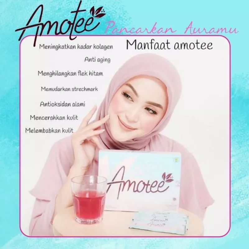 Amotee Box isi 20 Sachet Minuman Collagen Herbal Nasa Memutihkan Kulit