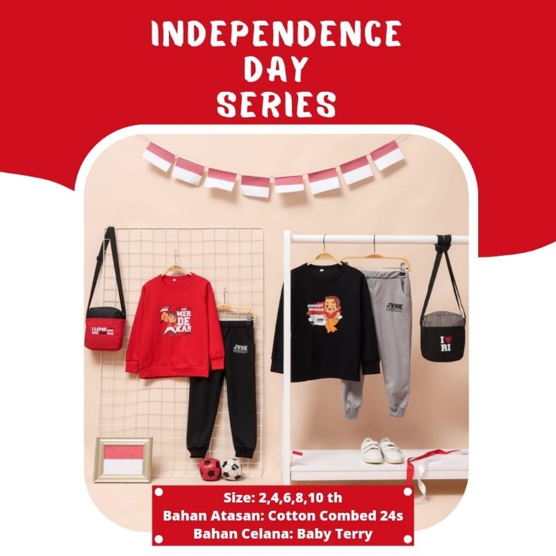 Ready Setelan Anak Kemerdekaan series Gratis Tas by Jovanka bisa cod