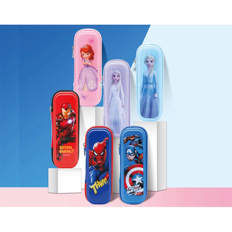 Kotak Pensil Anak Motif Super Hero Spiderman Elsa HardCase Water Proof