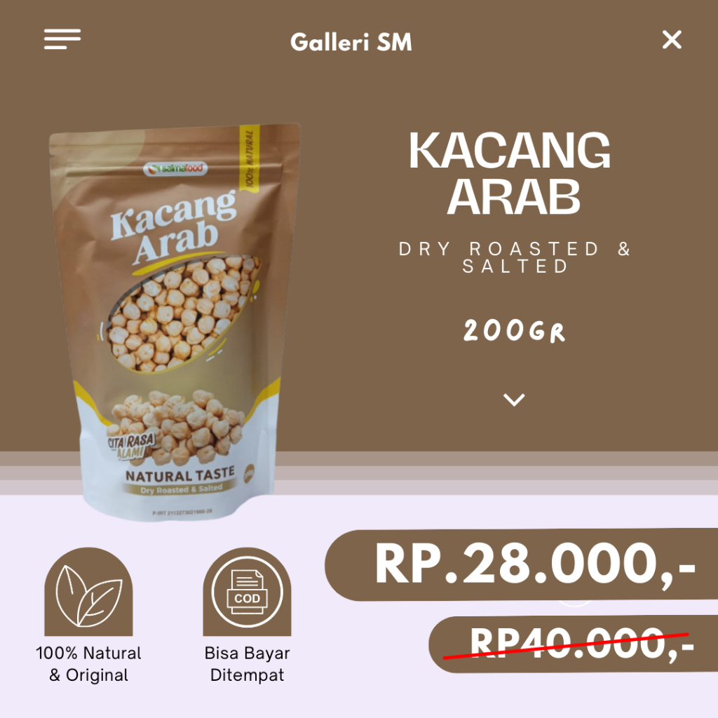 

Kacang Arab 200gr Oleh Oleh Haji Umrah Natural Taste Asli Arab Original