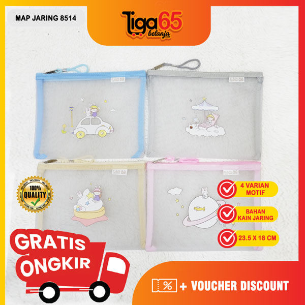 365 Zipper Bag / Zipper Transparant / Zipper Map / Tas Jaring Resleting / Pouch / Map Jaring 2015/8514