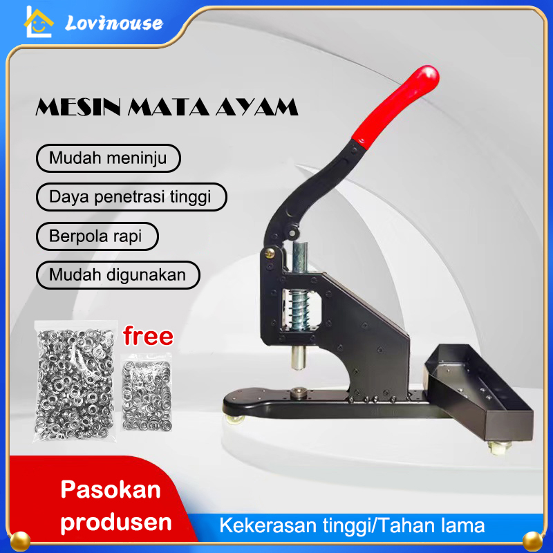 1pcs alat mesin press mata ayam eyelet/mesin mata ayam/banner 10mm +500 Gesper(Bahan habis pakai gratis)