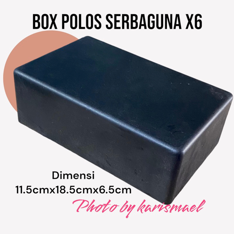 BOX POLOS HITAM SERBAGUNA BOX PROJECT PVC TEBAL X6