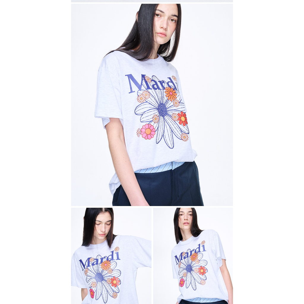 TSHIRT FLOWER MARDI BLOSSOM_HEATHER NAVY