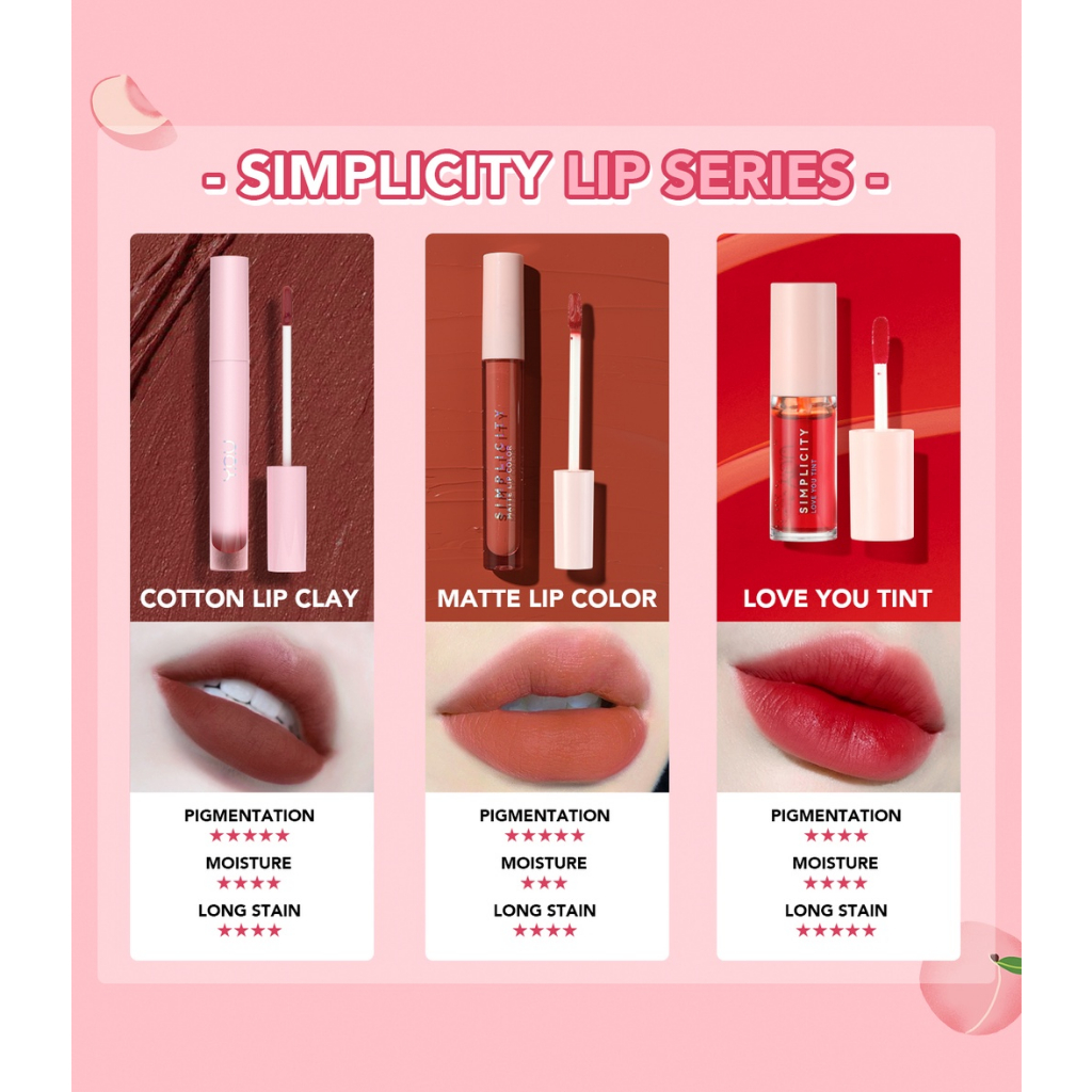 MFI - YOU Simplicity Cotton Lip Clay | Lip Stain Lipstick Lembut Melembapkan Tahan Lama | Mousse Texture BPOM