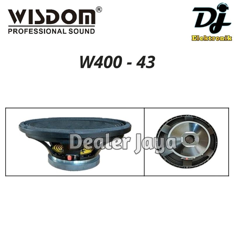 Speaker Komponen Wisdom W400-43 / W 400 43 / W40043 - 15 inch