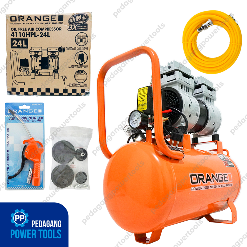 ORANGE 4110HPL Mesin Kompresor Udara Listrik  24 Liter Oilless Silent