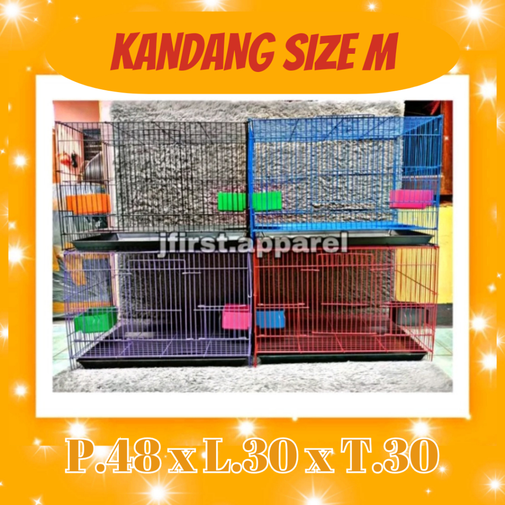 Kandang Umbaran Ukuran M untuk Hewan Peliharaan Kecil: Kucing, Kelinci, Hamster, dan Lainnya