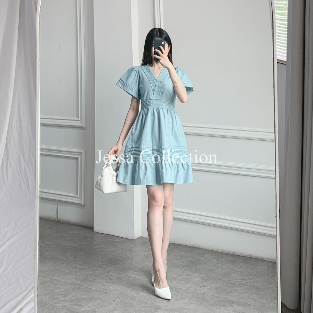 Premium Bilva Dress TH 839 COTTON Gaun Mini Wanita Bahan Katun Simple