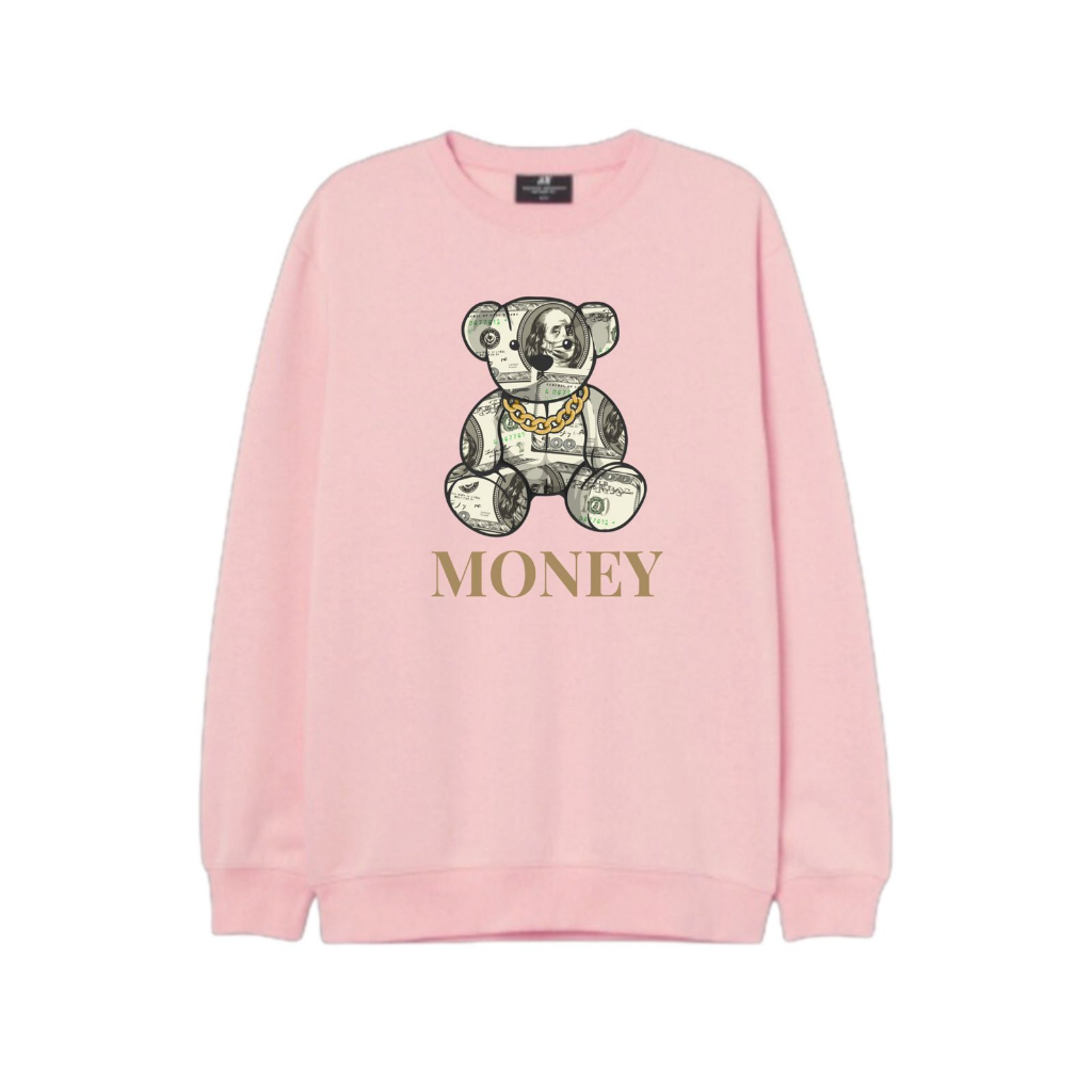 MONEY TEDDY Swaeter Oversize Wanita Size M - L - XL - XXL