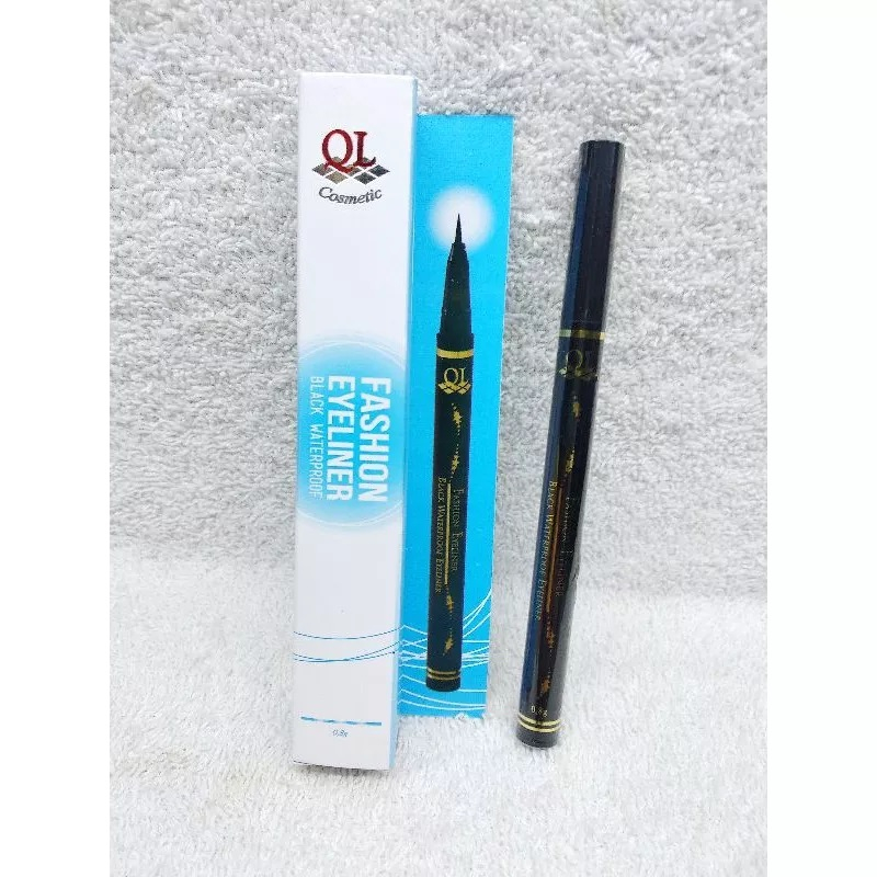 QL Cosmetic Fashion Eyeliner Pen Black Waterproof - 8 ml (✔️BPOM)