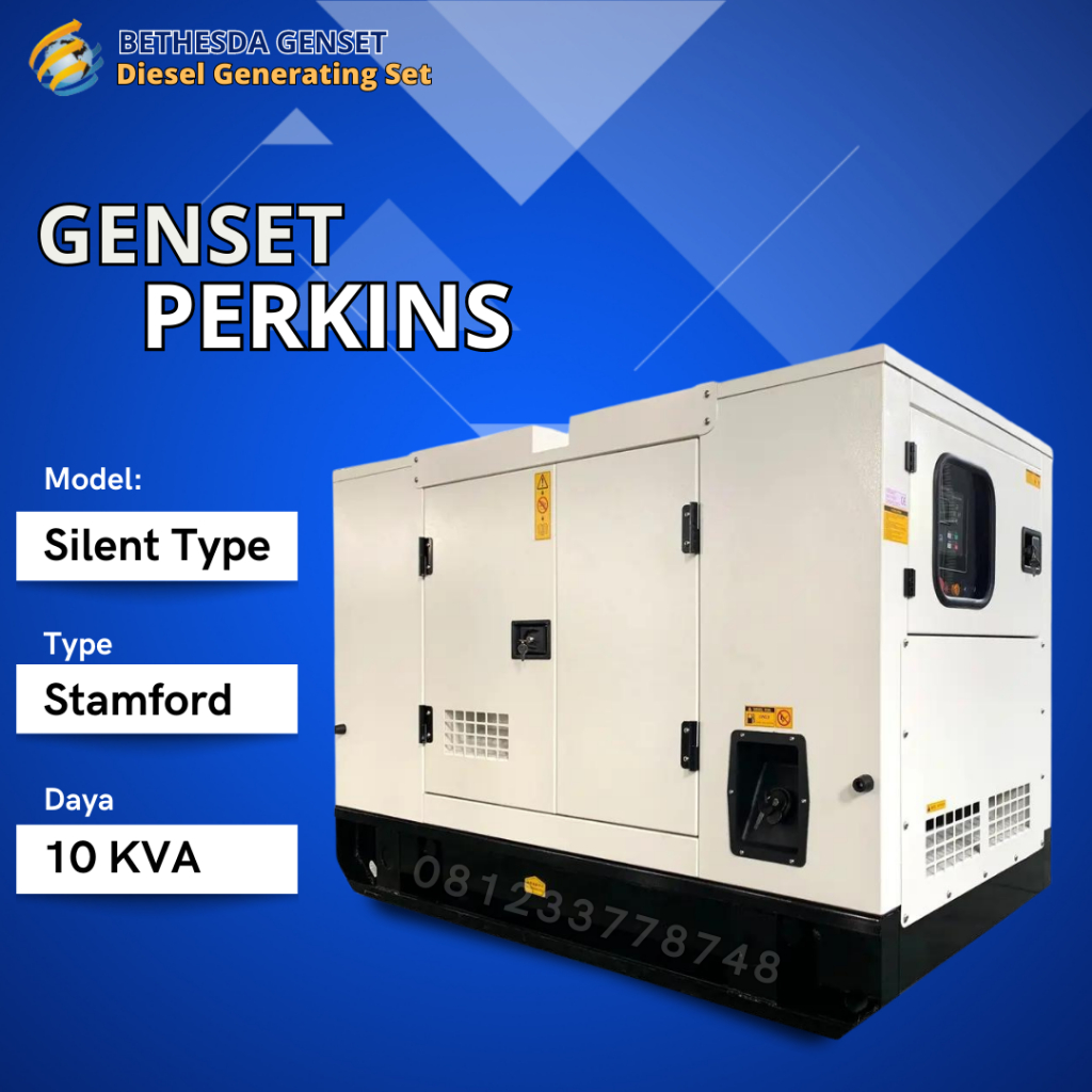 Genset Perkins 10 kva silent Stamford Generator 3 Phase