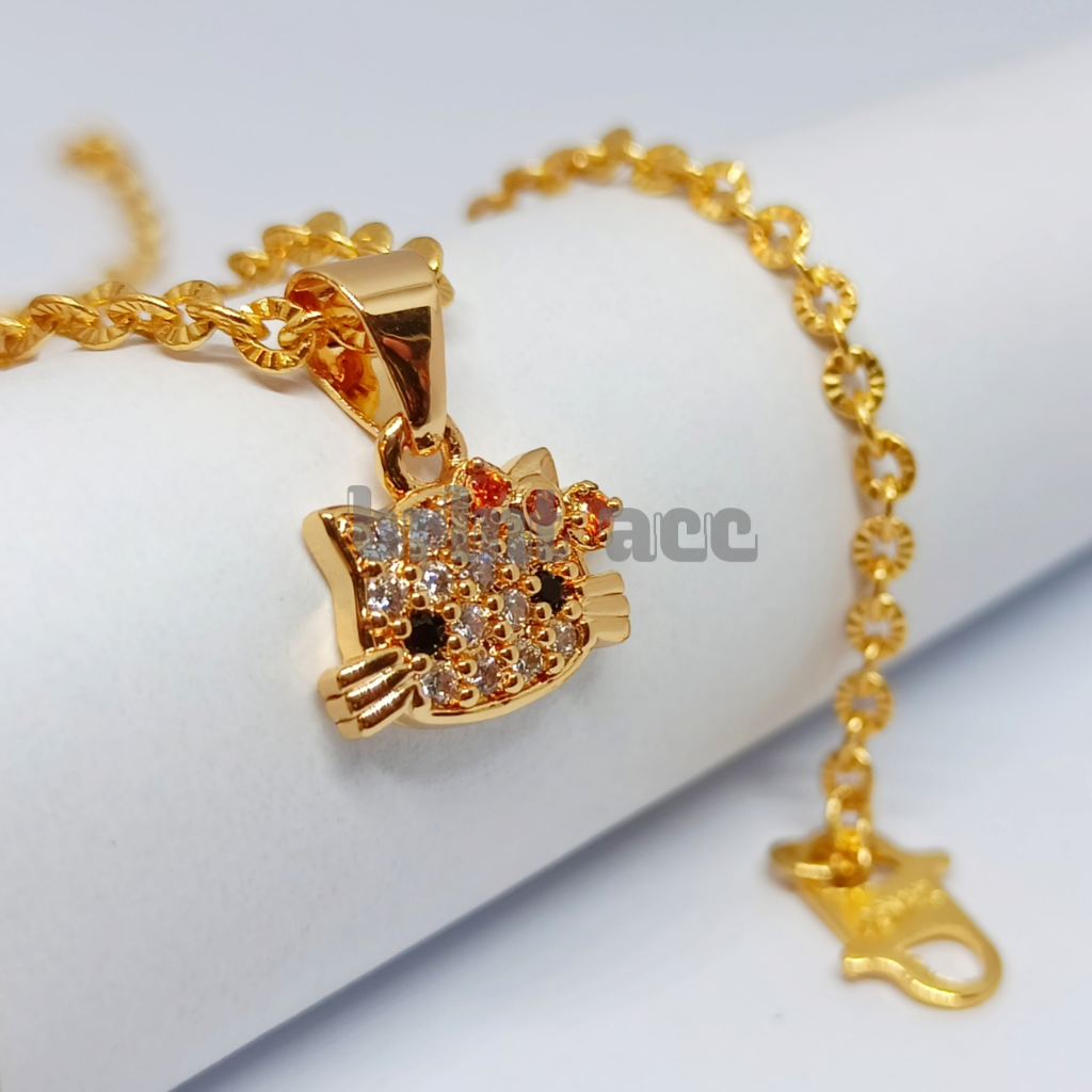 KALUNG LIONTIN HELLO KITTY EMAS ANTI KARAT DAN LUNTUR || KALUNG WANITA MODEL TERBARU