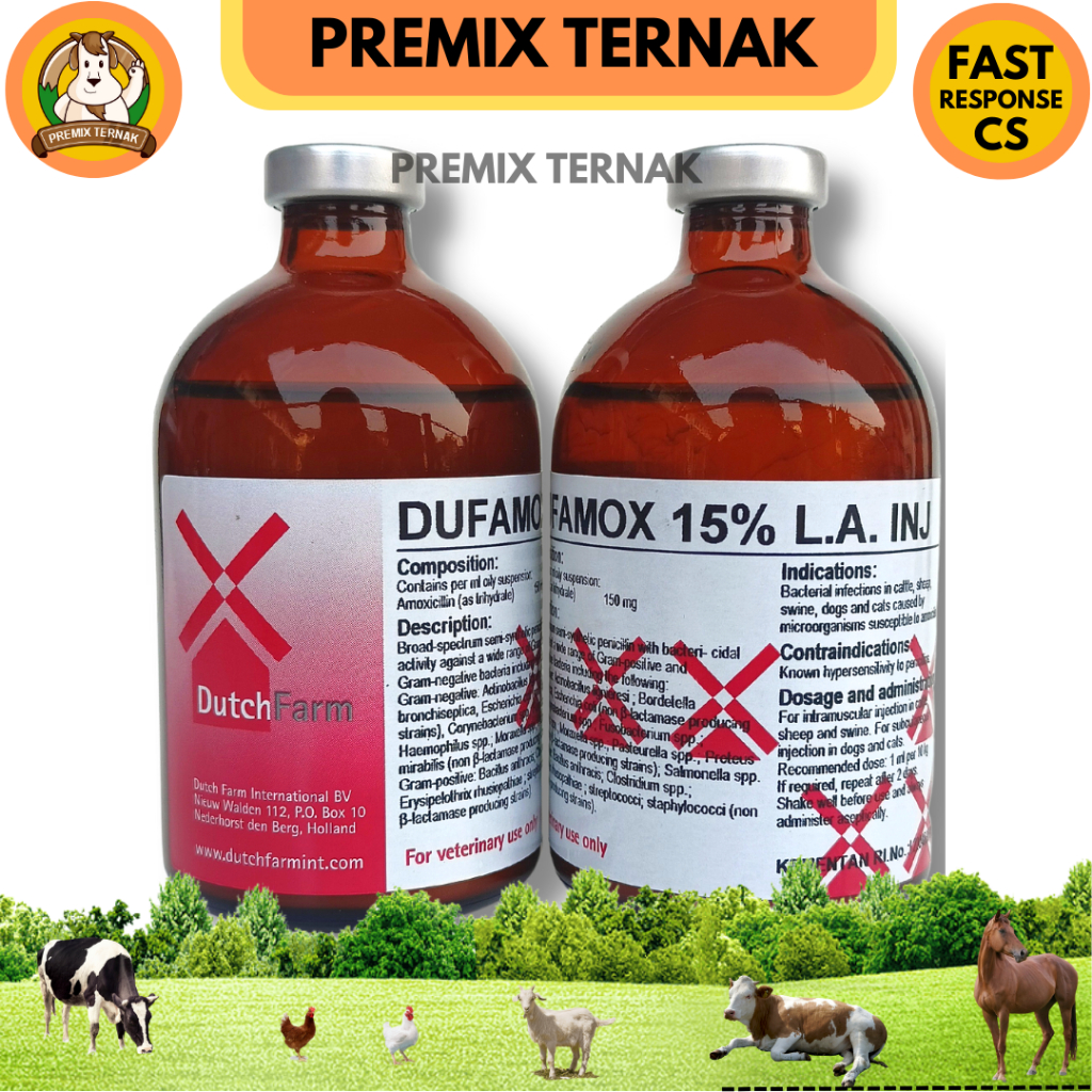 DUFAMOX LA 15% INJ 100 ML - mirip BETAMOX INTRAMOX LONGAMOX