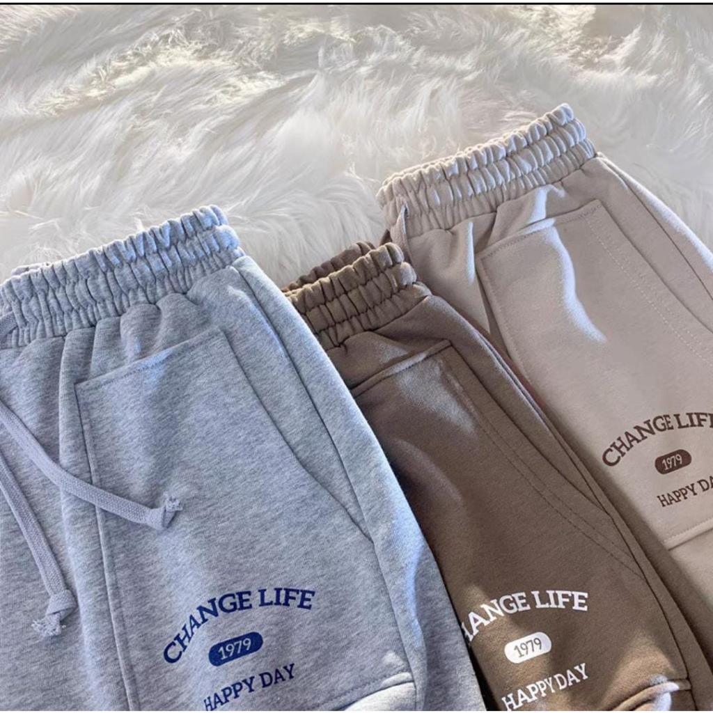 CHANGE LIFE SHORT PANTS BASIC CELANA PENDEK UNISEX  FLEECE (IC)