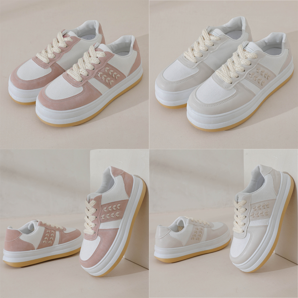 Dokter Sepatu Import – Sepatu Sneakers Wanita Shoes Import Viral Tali Kepang Ori 22306 - Free Kotak Sepatu!!! Sale!!!