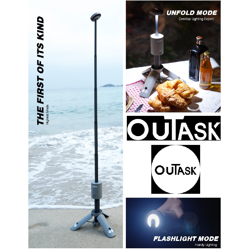 OuTask Telescopic Lantern - 3-in-1  Folding Light with Tripod - Lampu Serbaguna dari OuTask untuk Indoor dan Outdoor
