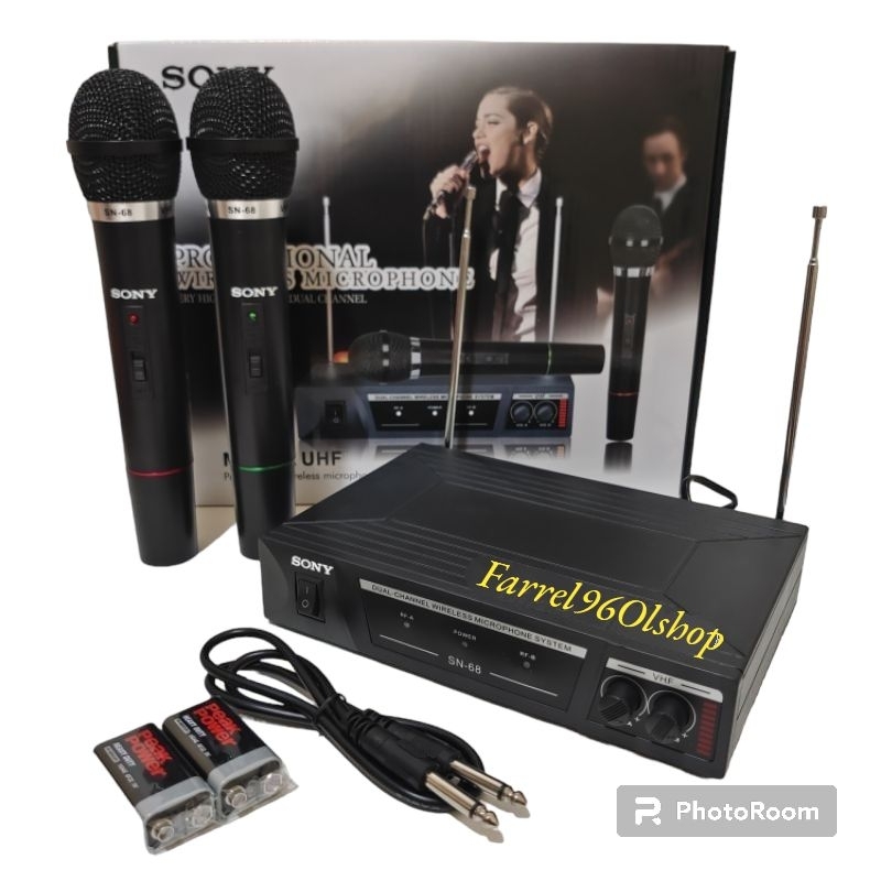 Microphone Profesional Wireless Mic Sony Double SN-68 Mic Sony Wireless