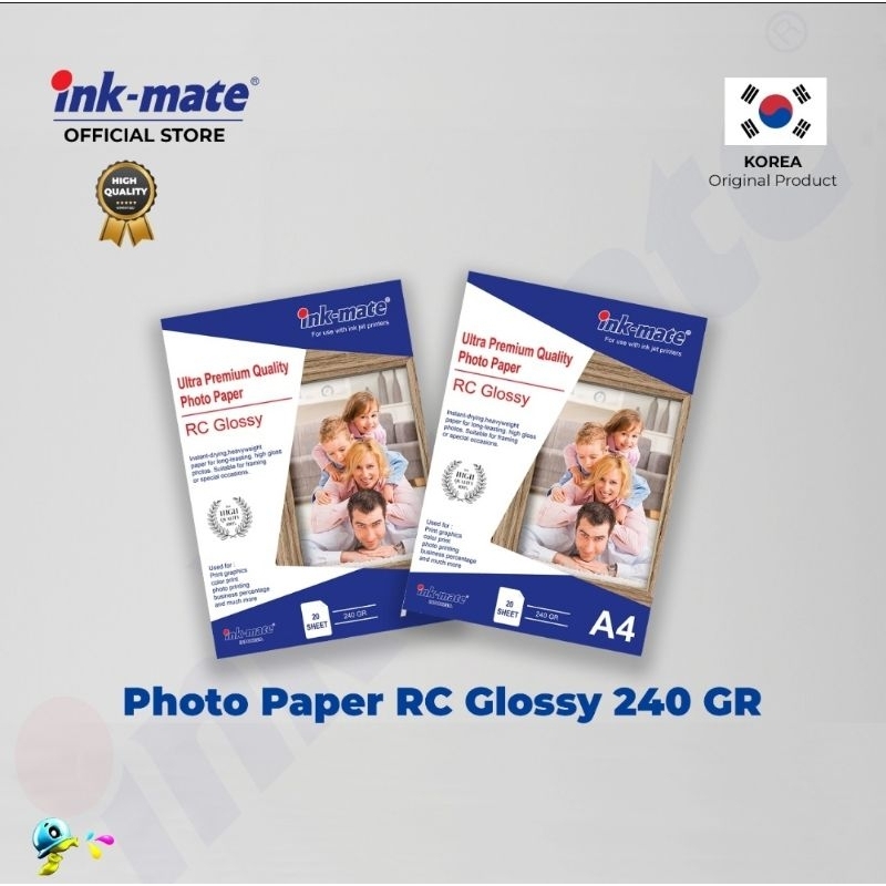 

Kertas Photo A4 glossy inkmate 240 gram