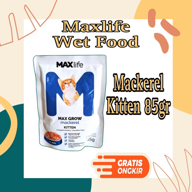 Maxlife pouch 85gr for cat MaxLife Maxlife Cat Pouch 85gr 85 gr Makanan Basah Kucing Adult Kitten Wet Cat Food Maxlife