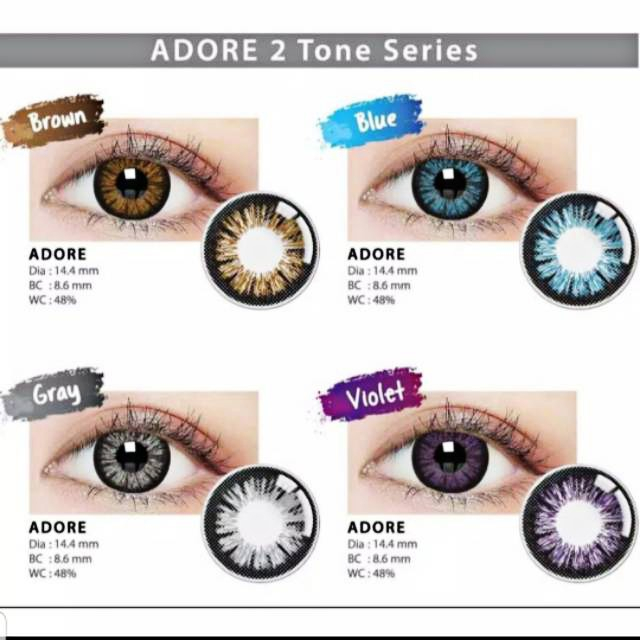 PAKET SOFTLENS ADORE DIA 14,4MM + CAIRAN PURE N SOFT 60ML + PINSET + LENSCASE / COD INSTAN SAMEDAY / LENSA KONTAK / PAKET MURAH