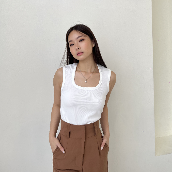 Bonnie U-Neck Tank Top / Tank Top Premium / Blouse Wanita / Korean Halter Crop Top