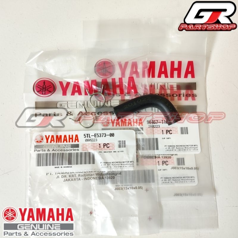 selang hawa cvt + klip 2 pcs mio sporty smile soul fino ori ygp original yamaha