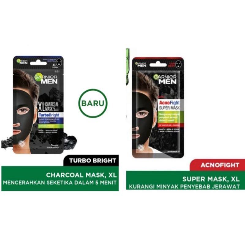 GARNIER Men Turbo Bright | AcnoFight TISSUE MASK | Masker wajah