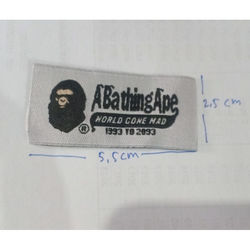 

TAG LABEL BAPE