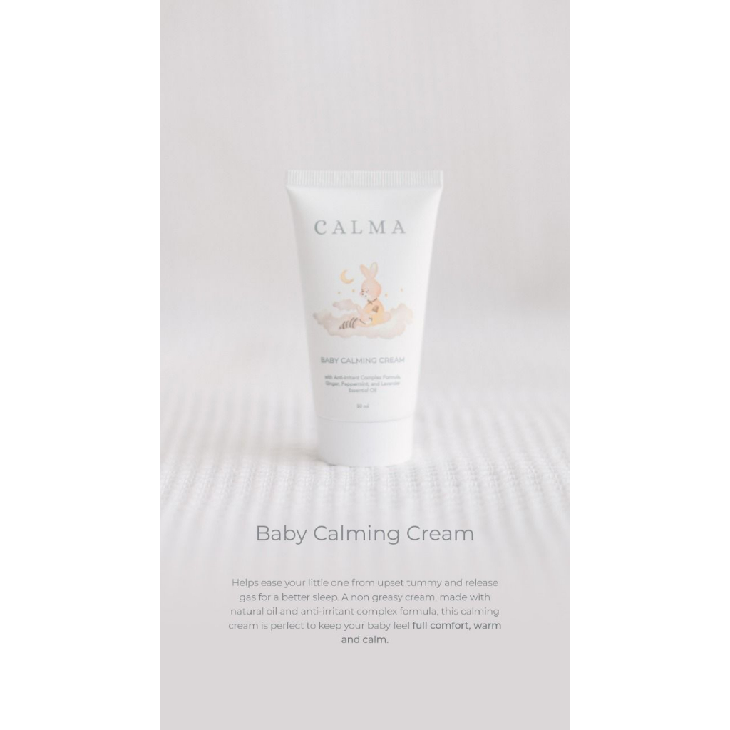 Calma Baby Calming Cream 50 ml - Cream Bayi Pereda Perut Kembung Cream Pijat For Baby And Toddler