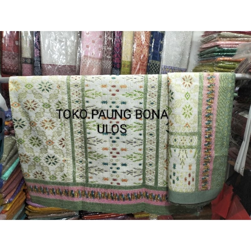 SONGKET PALEMBANG BENANG SUTRA MOTIF PANCA WARNA.