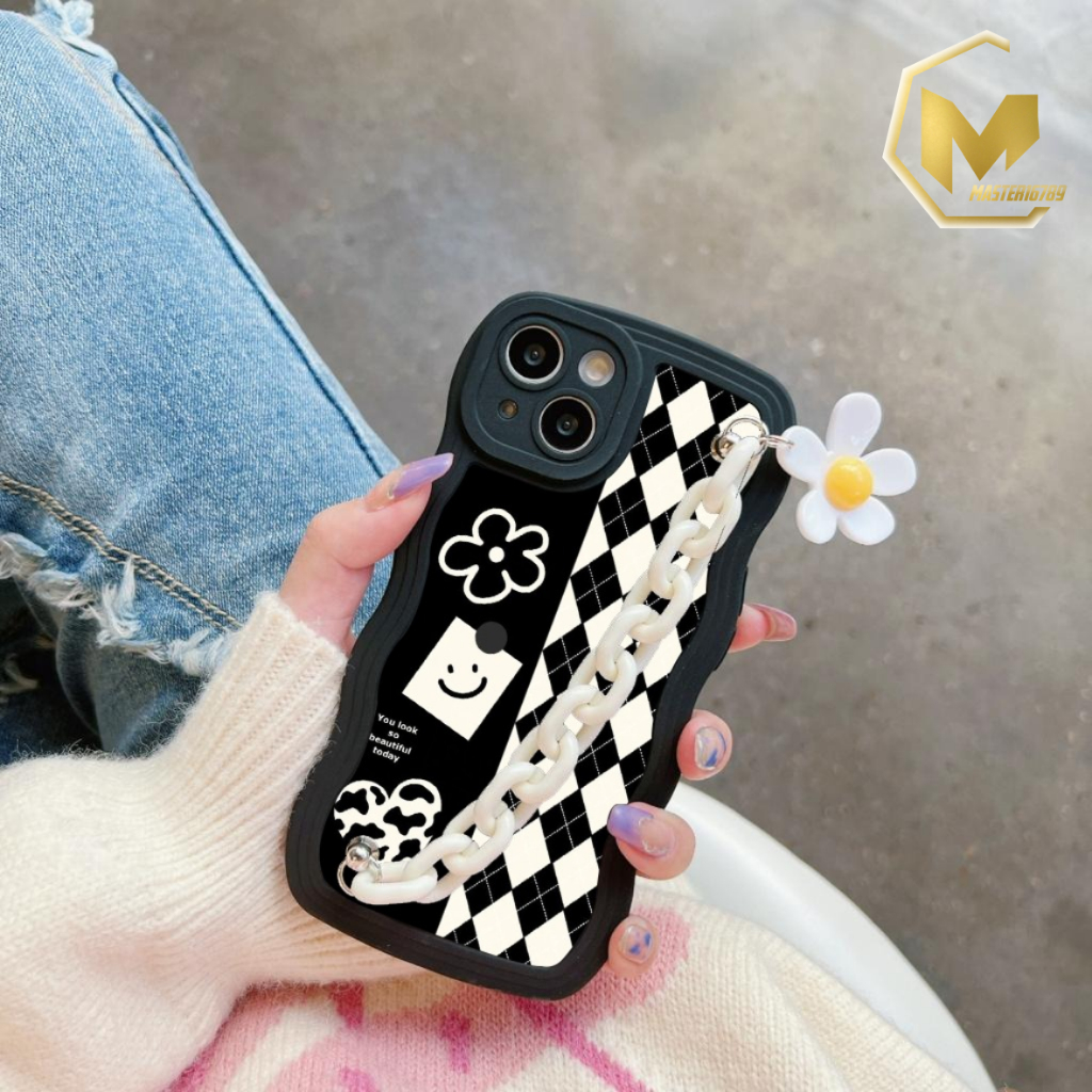 GC54 GC63 CASE CASING SILIKON WAVY WAVE CARACTER RANTAI BUNGA FOR REALME C21Y C25Y C30 C30S NARZO 50I PRIME C31 C33 C35 50A PRIME MA4996