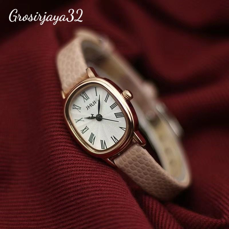 Jam Tangan Wanita Miskha Jhui Kecil Analog Quartz Strap Chroco Korean Fashion