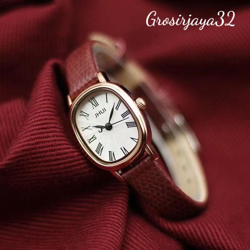 Jam Tangan Wanita Miskha Jhui Kecil Analog Quartz Strap Chroco Korean Fashion