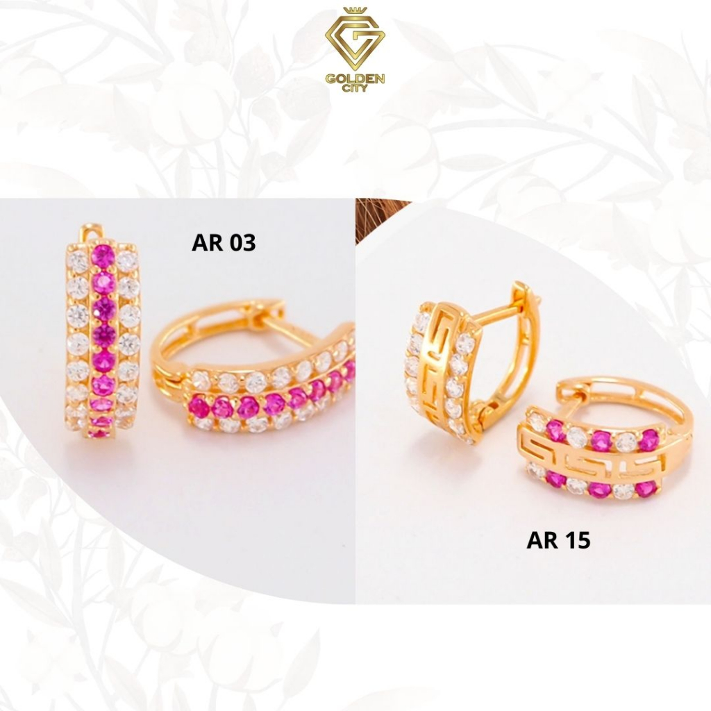 Anting emas murni model jepit kadar 375(8k) anting wanita 2 gram anting jepit