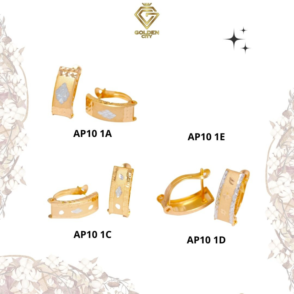 Anting emas  murni model jepit kadar 375(8k)anting wanita 1,5gram anting jepit