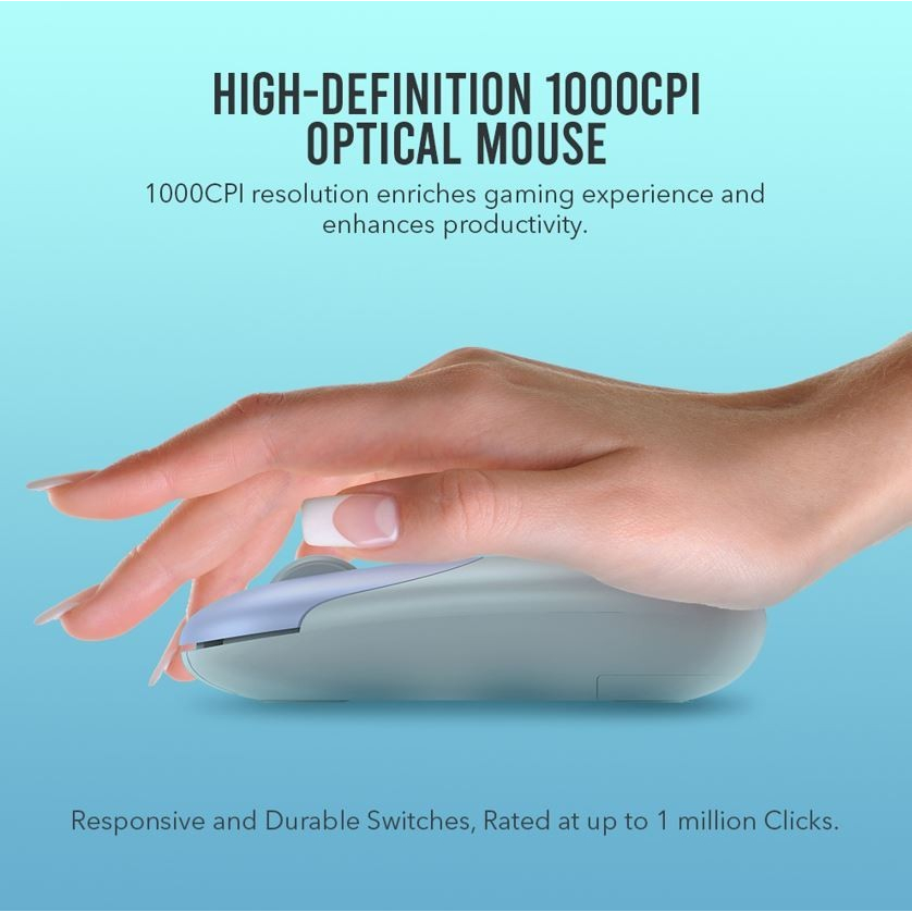 Keyboard Mouse Wireless Bluetooth Alcatroz JellyBean A3000 Soft Silent